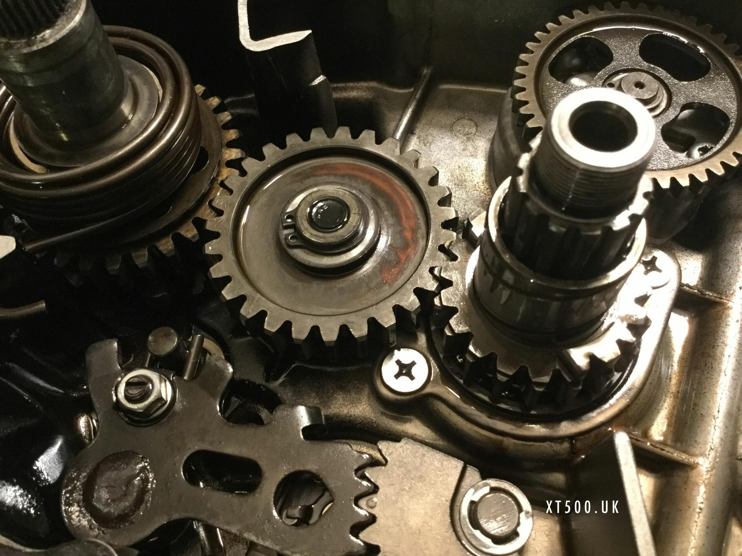 XT500 engine with clutch removed