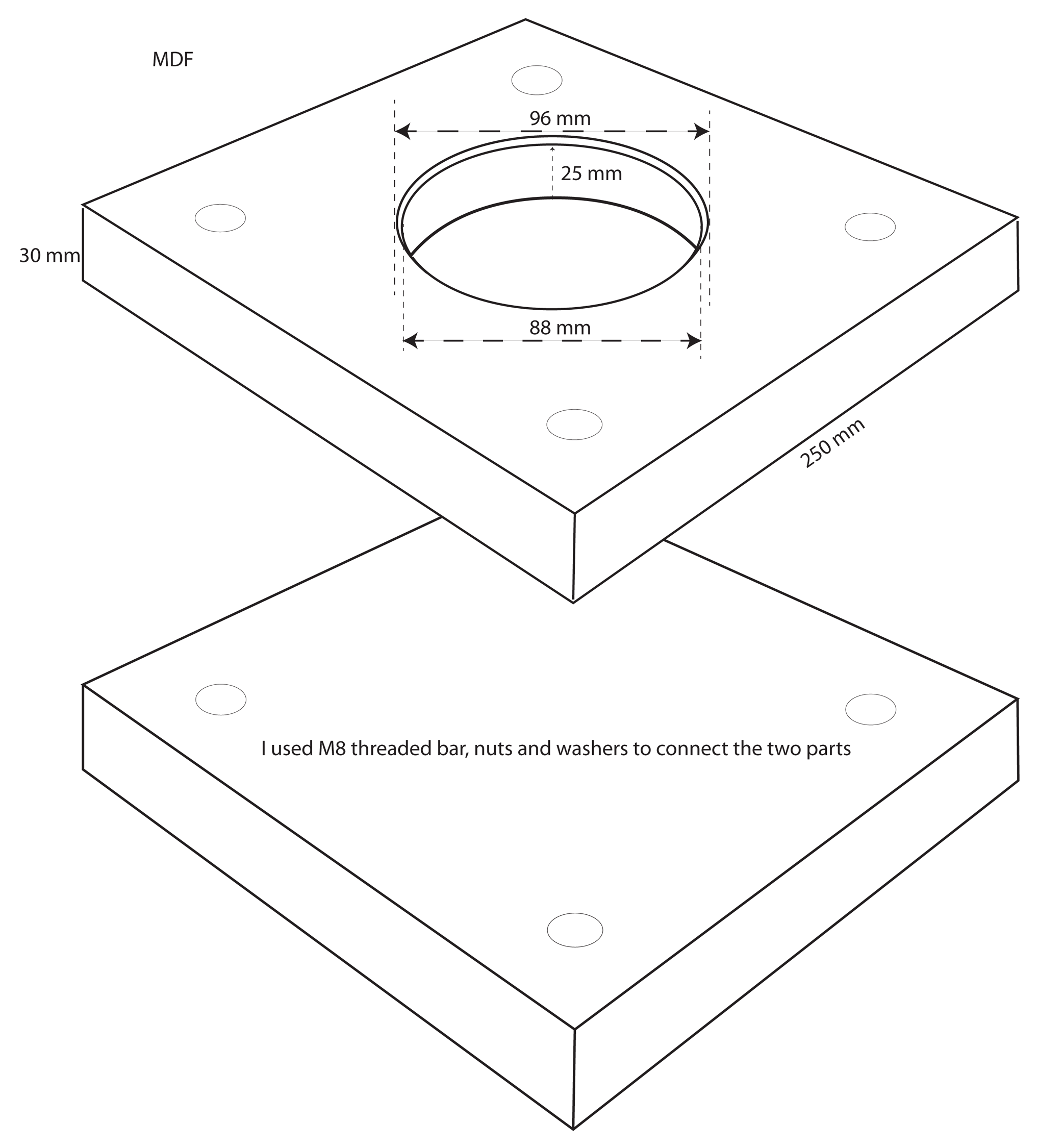 Drawing of jig made to restore XT500 clocks